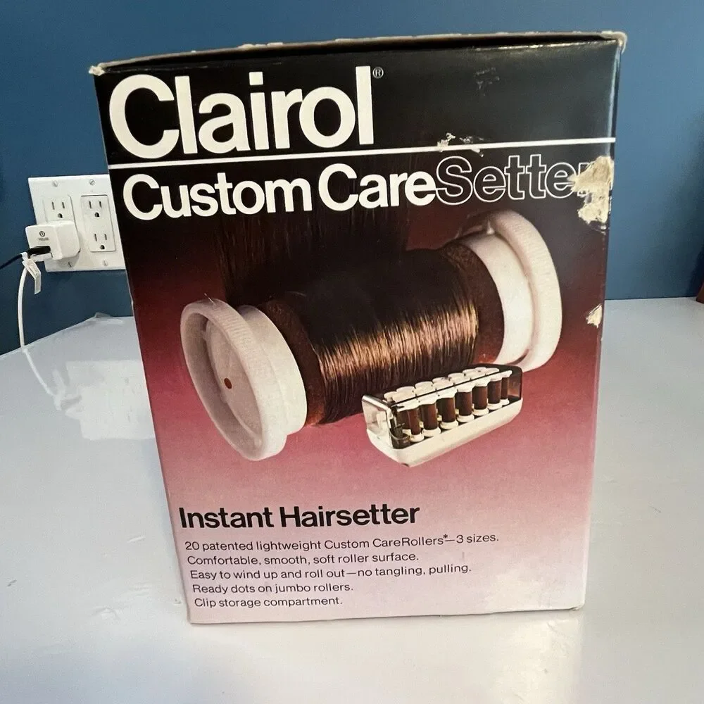 Clairol Custom Care Setter Hair Hot Rollers Flocked Curlers Model KF-20 NEW!